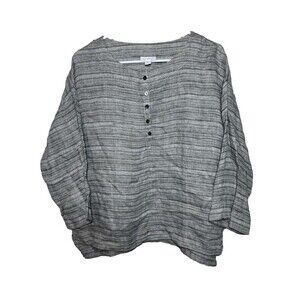 J.Jill Pure Jill Linen Top Women Small Oversized Button Long Sleeves